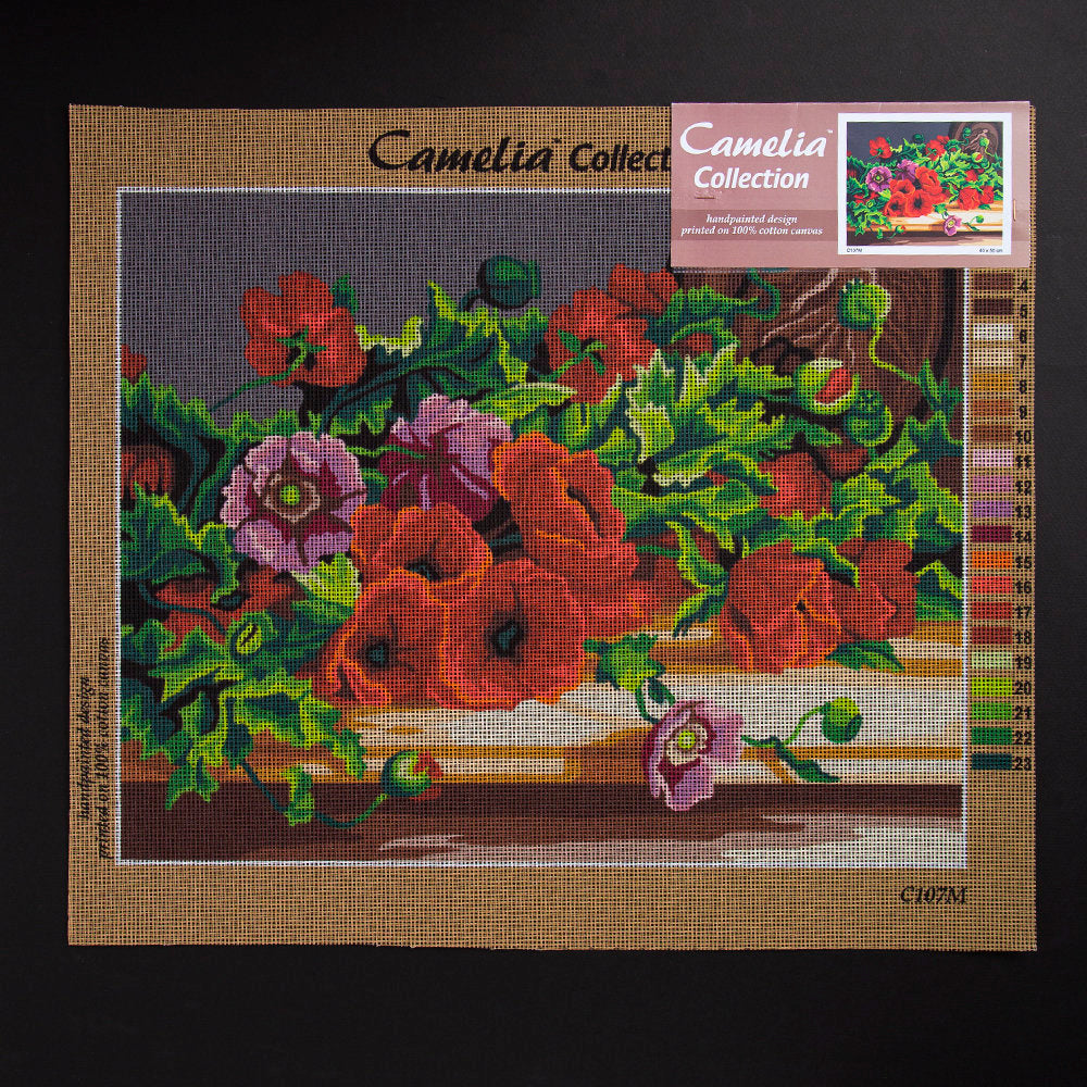 ORCHİDEA 40 x 50 cm Karışık Çiçekler Baskılı Goblen C107M